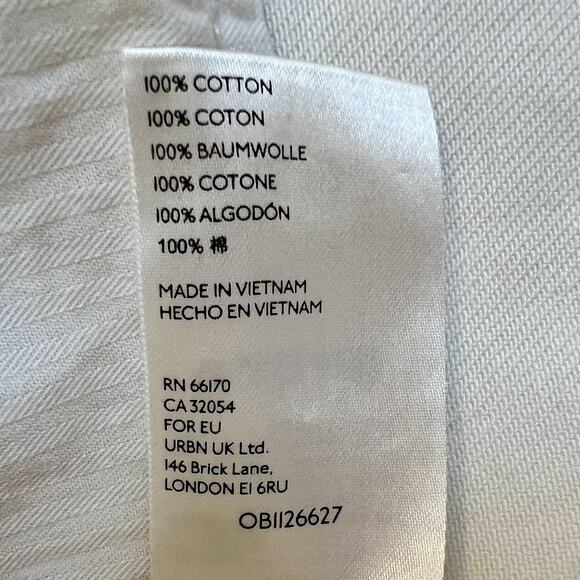 Free People NWT Bailey Coconut Ecru/White Fringe Hem Boho Denim Mini Skirt 28 - Picture 5 of 5